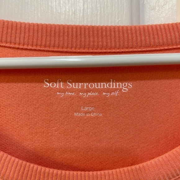 Soft Surroundings Coral Long Sleeve Tunic Super Soft Cozy Beachy Casual Sz L - Picture 3 of 11